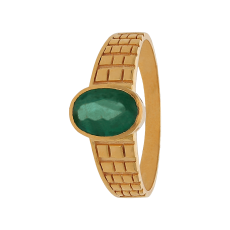 OPULENT GENTS GOLD EMERALD STONE RING